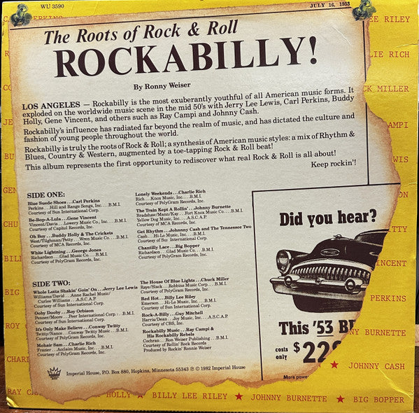 Various : Rockabilly (The Roots Of Rock & Roll) (LP, Comp)