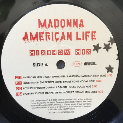 Madonna : American Life Mixshow Mix (Honoring Peter Rauhofer) (12", EP, RSD, Ltd, 20t)