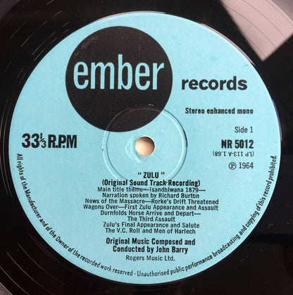 John Barry : Zulu (Original Motion Picture Sound Track & Themes) (LP, Mono, Ste)