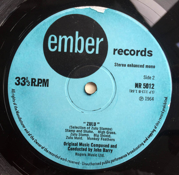 John Barry : Zulu (Original Motion Picture Sound Track & Themes) (LP, Mono, Ste)