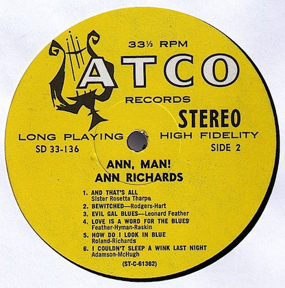 Ann Richards : Ann, Man! (LP, Album)