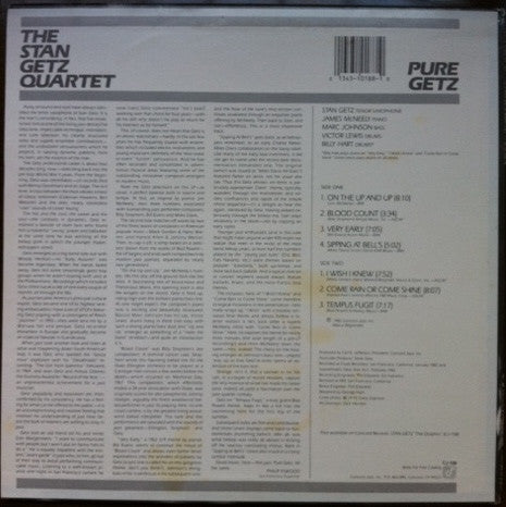 Stan Getz Quartet : Pure Getz (LP, Album)