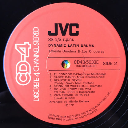 Takeshi Onodera & Los Onoderas : Dynamic Latin Drums (LP, Album, Quad)