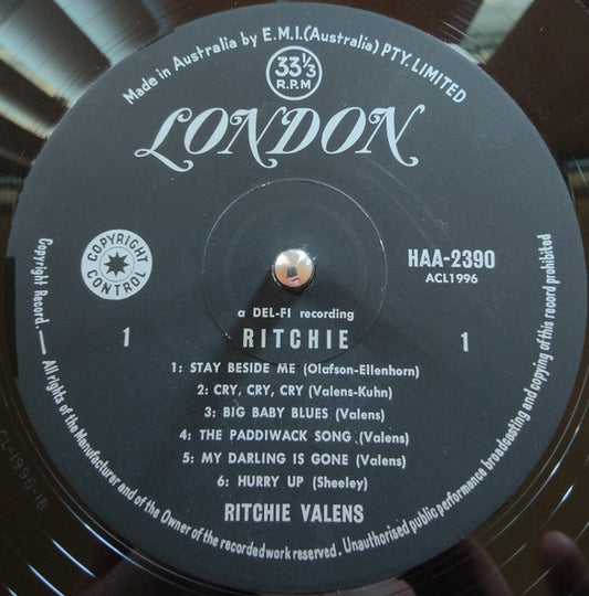 Ritchie Valens : Ritchie (LP, Album, Mono)