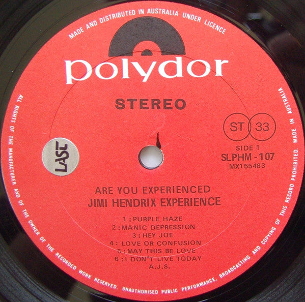 The Jimi Hendrix Experience : Are You Experienced (LP, Album, RP)
