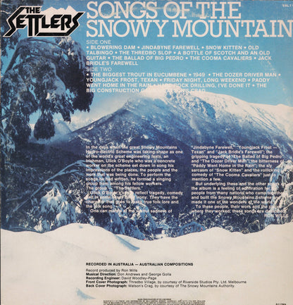 The Settlers (4) : Songs Of The Snowy Mountains (LP, Album, Comp)