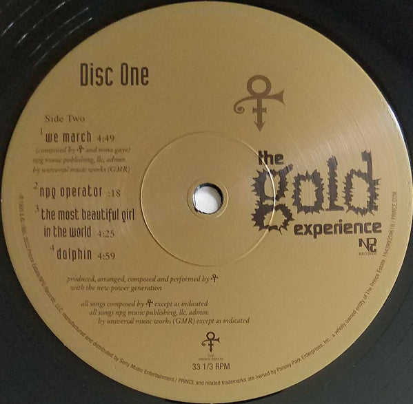 The Artist (Formerly Known As Prince) : The Gold Experience (2xLP, Album, RE, 150)