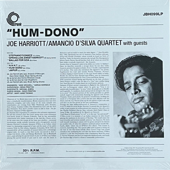 Joe Harriott & Amancio D'Silva Quartet : Hum Dono  (LP, Album, RE)