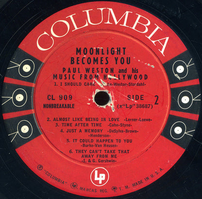 Paul Weston And His Music From Hollywood : Moonlight Becomes You (LP, Album, No )