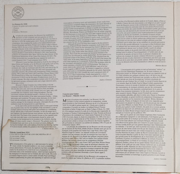 John Williams (7), Elgar Howarth, London Sinfonietta : Malcolm Arnold: Guitar Concerto, Op. 67 - Leo Brouwer: Guitar Concero (LP, Album, Gat)