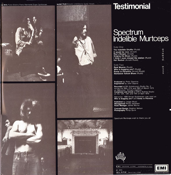 Spectrum (16) / Indelible Murtceps : Testimonial (LP, Album)