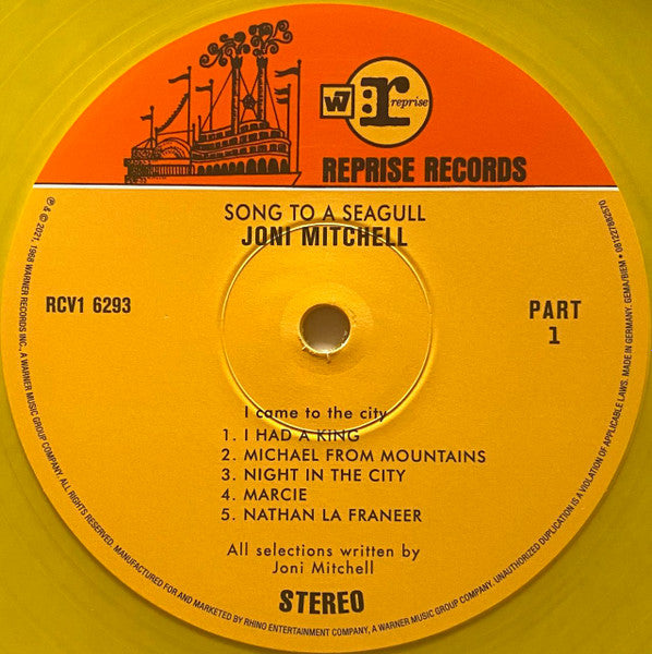 Joni Mitchell : Song To A Seagull (LP, Album, RE, RM, Yel)