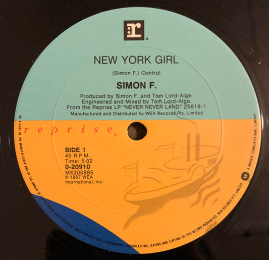 Simon Fellowes : New York Girl (12", Single)