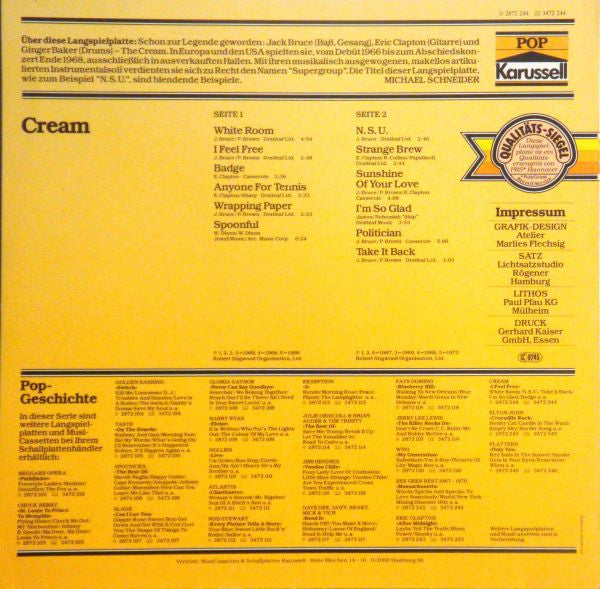 Cream (2) : Sunshine Of Your Love (LP, Comp)