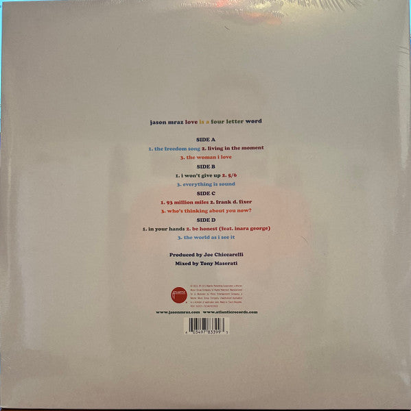 Jason Mraz : Love Is A Four Letter Word (2xLP, Album, Ltd, RE, Cle)