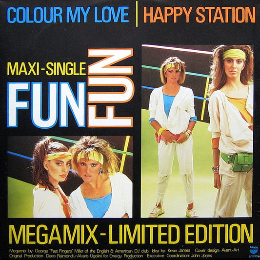 Fun Fun : Colour My Love | Happy Station (Megamix) (12", Maxi, Ltd)