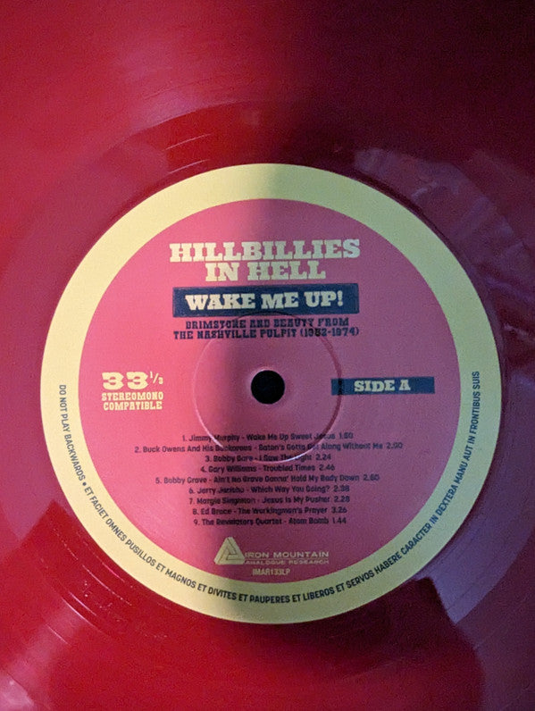 Various : Hillbillies In Hell: Wake Me Up! Brimstone And Beauty From The Nashville Pulpit (1952-1974) (LP, Comp, Ltd, Red)