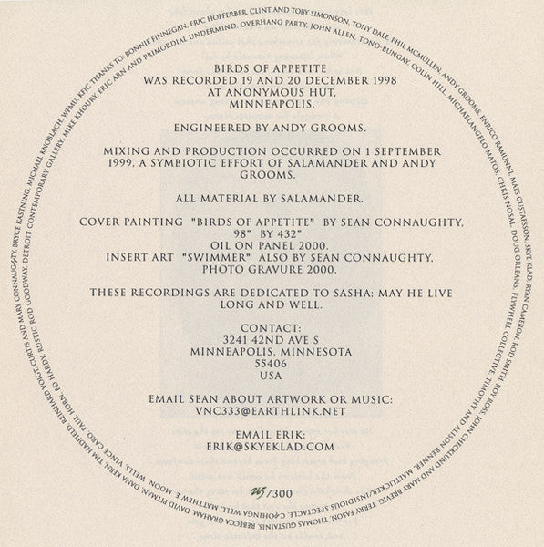 Salamander (5) : Birds Of Appetite (2xLP, Album, Ltd, Num)