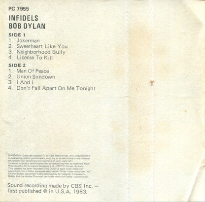 Bob Dylan : Infidels (Cass, Album)