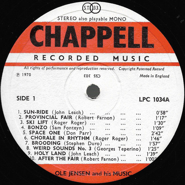 Ole Jensen And His Music : Chappell Recorded Music (LP)