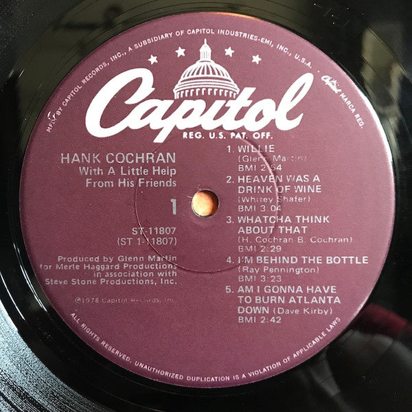 Hank Cochran : With A Little Help From His Friends (LP, Album)