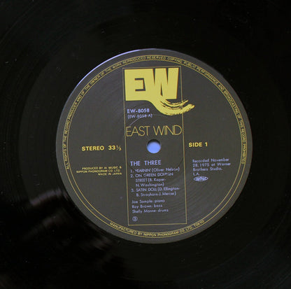 Joe Sample / Ray Brown / Shelly Manne : The Three (LP, Album, RE)