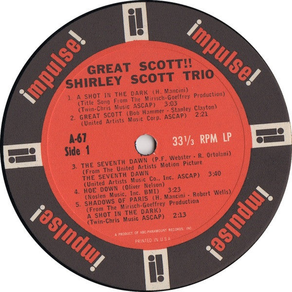 Shirley Scott Trio : Great Scott!! (LP, Album, Mono)