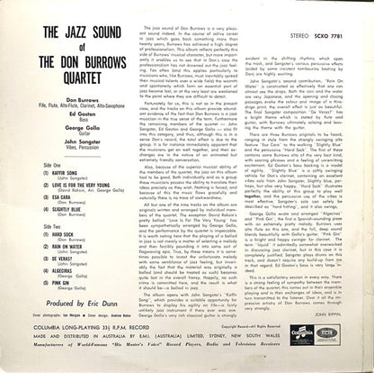 The Don Burrows Quartet : The Jazz Sound Of The Don Burrows Quartet (LP, Album, RE, Dar)