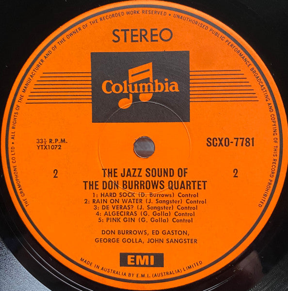The Don Burrows Quartet : The Jazz Sound Of The Don Burrows Quartet (LP, Album, RE, Dar)