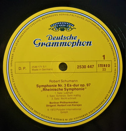 Robert Schumann, Berliner Philharmoniker ∙ Herbert von Karajan : Symphonie Nr.3 „Rheinische“ "Rhenish" (LP, RE)