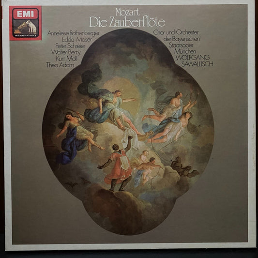 Wolfgang Amadeus Mozart / Anneliese Rothenberger, Edda Moser, Peter Schreier, Walter Berry, Kurt Moll, Theo Adam / Chor der Bayerischen Staatsoper Und Bayerisches Staatsorchester, Wolfgang Sawallisch : Die Zauberflöte (3xLP, Quad, RE + Box)