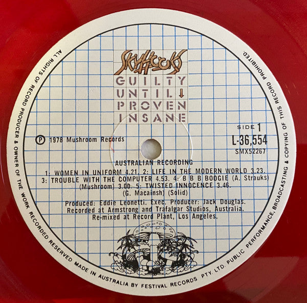 Skyhooks : Guilty Until Proven Insane (LP, Album, Ltd, Red)