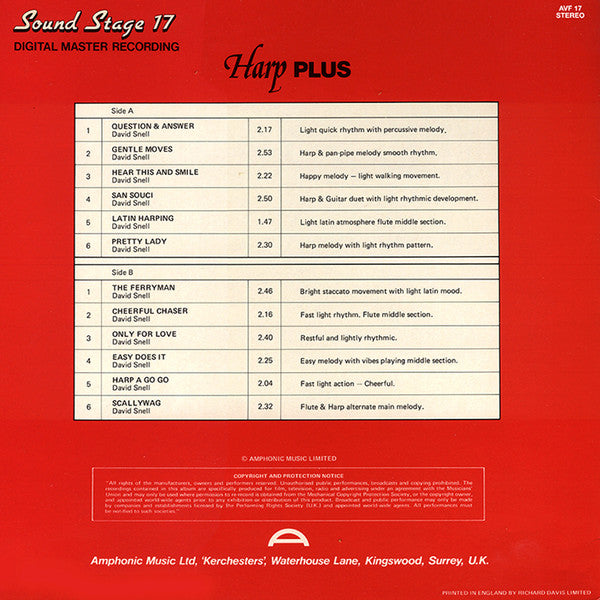 David Snell (2) : Sound Stage 17: Harp Plus (LP)