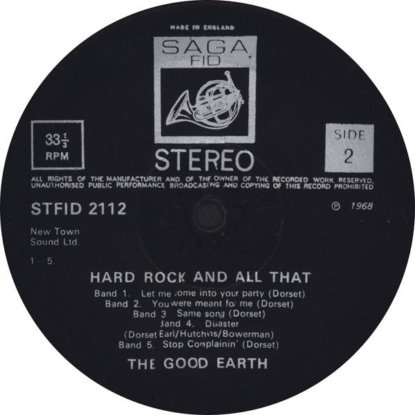 The Good Earth (2) : It's Hard Rock And All That (LP, Album)