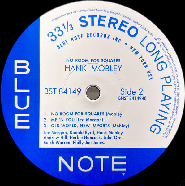 Hank Mobley : No Room For Squares (LP, Album, RE, 180)