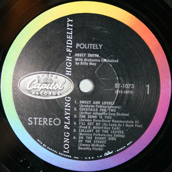 Keely Smith With  Billy May And His Orchestra : Politely! (LP, Album, Scr)