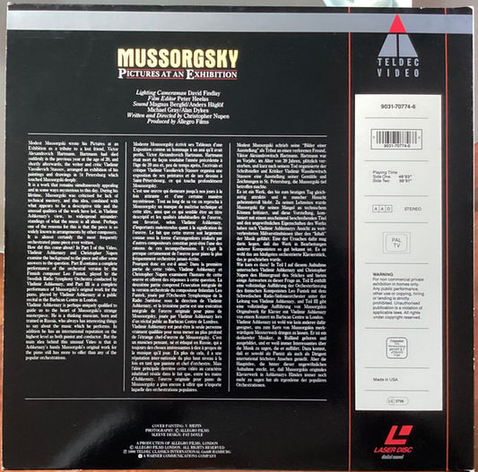 Modest Mussorgsky, Vladimir Ashkenazy, Christopher Nupen, Swedish Radio Symphony Orchestra* : Pictures At An Exhibition (Laserdisc, 12", PAL, dou)