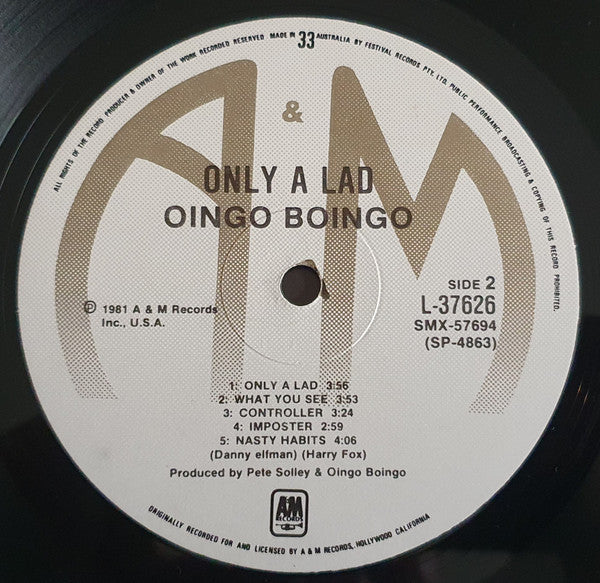 Oingo Boingo : Only A Lad (LP, Album)