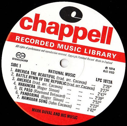 Mark Duval And His Music : National Music (LP)