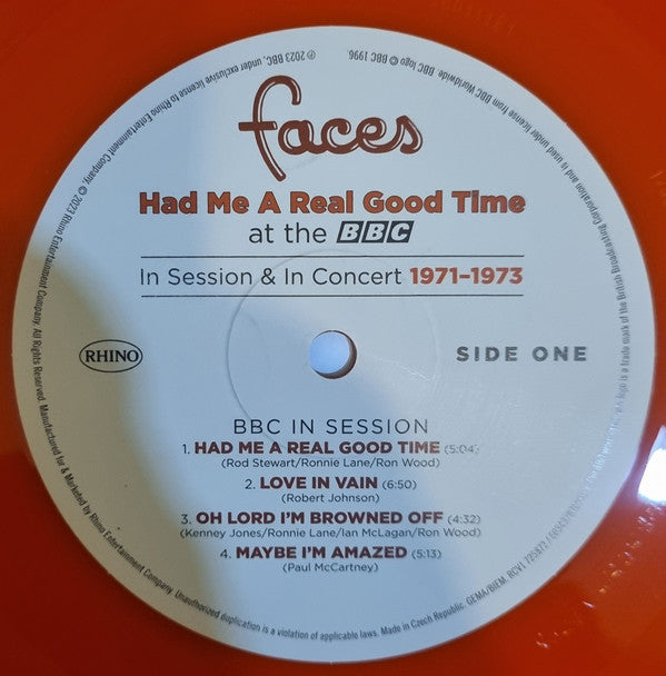Faces (3) : Had Me A Real Good Time At The BBC (In Session & In Concert 1971-1973) (LP, Album, RSD, Mono, Ltd, Ora)