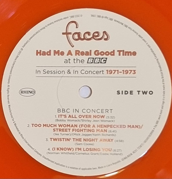 Faces (3) : Had Me A Real Good Time At The BBC (In Session & In Concert 1971-1973) (LP, Album, RSD, Mono, Ltd, Ora)