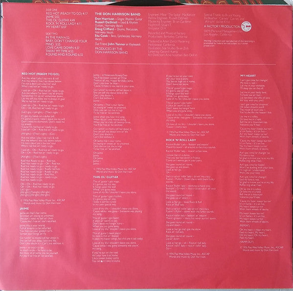 The Don Harrison Band : Red Hot (LP, Album)