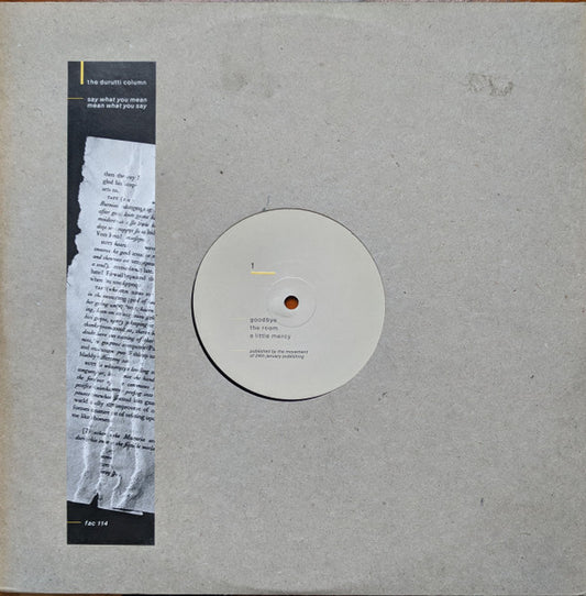 The Durutti Column : Say What You Mean, Mean What You Say (12", EP)