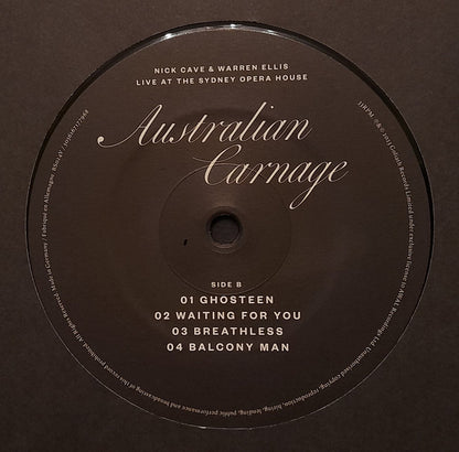 Nick Cave & Warren Ellis : Australian Carnage (Live At The Sydney Opera House) (LP, Album, Ltd)