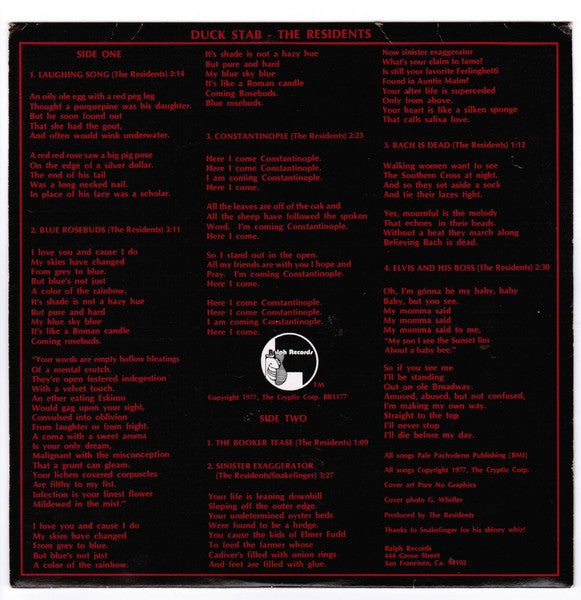 The Residents : Duck Stab (7", EP, MP)
