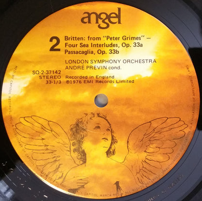 Britten* - André Previn, The London Symphony Orchestra* : Four Sea Interludes From "Peter Grimes" / Sinfonia Da Requiem (LP, Quad)