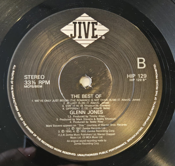 Glenn Jones : The Best Of Glenn Jones (LP, Comp)