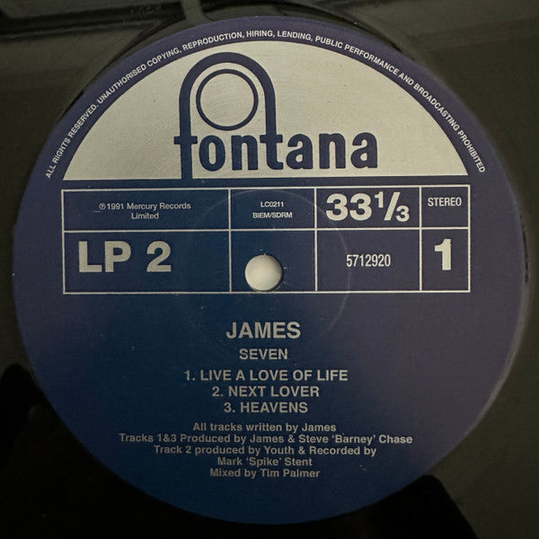 James : Seven (2xLP, Album, RE)