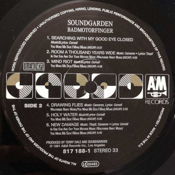 Soundgarden : Badmotorfinger (LP, Album, RE)