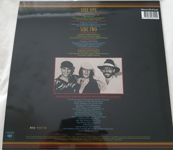 Al Di Meola, John McLaughlin, Paco De Lucía : Friday Night In San Francisco (LP, Album, Ltd, Num, RE, Tur)